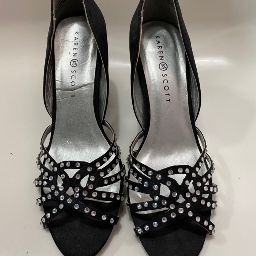 Black heels with silver studs